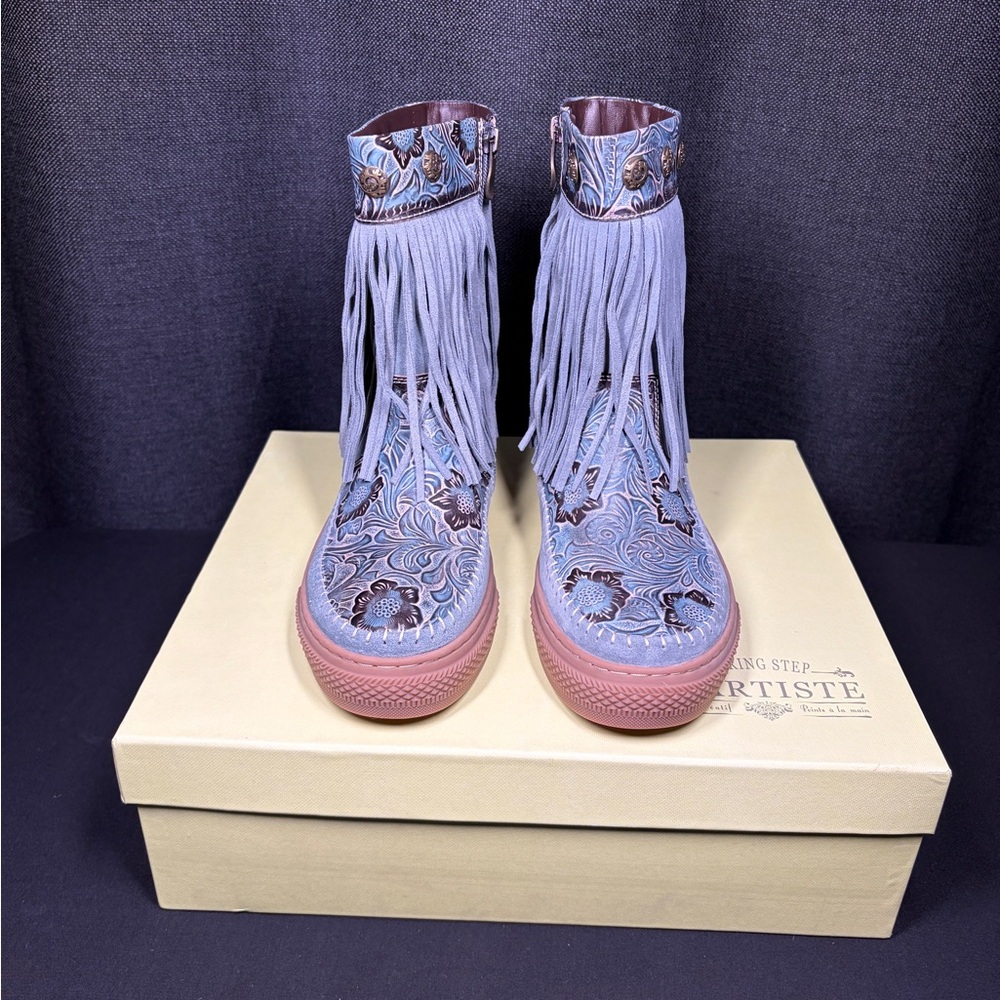 L'ARTISTE Fringely Western Mid Calf Bootie